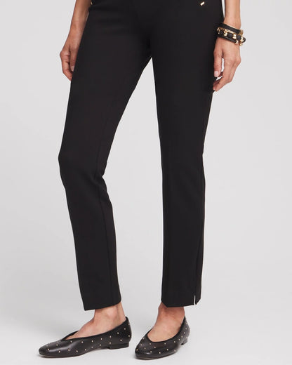 Chico's Juliet Slim Trim Detail Ankle Pants Black