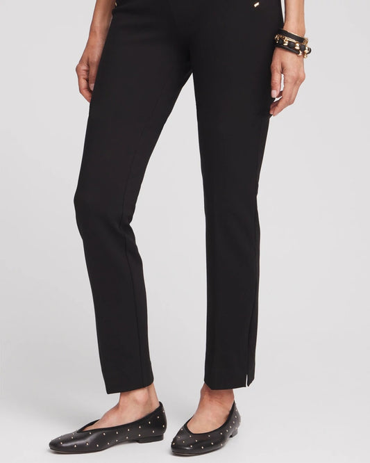 Chico's Juliet Slim Trim Detail Ankle Pants Black