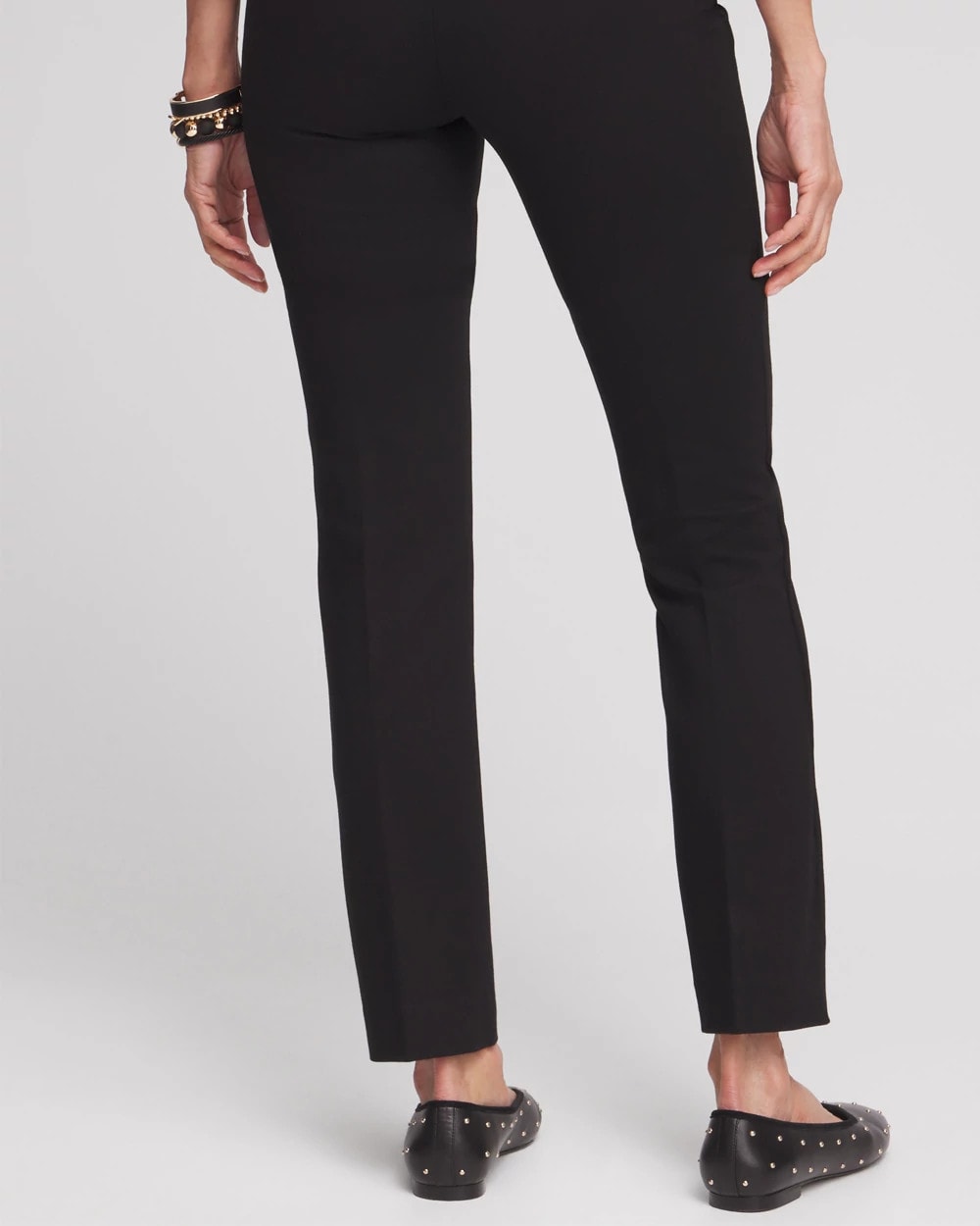 Chico's Juliet Slim Trim Detail Ankle Pants Black