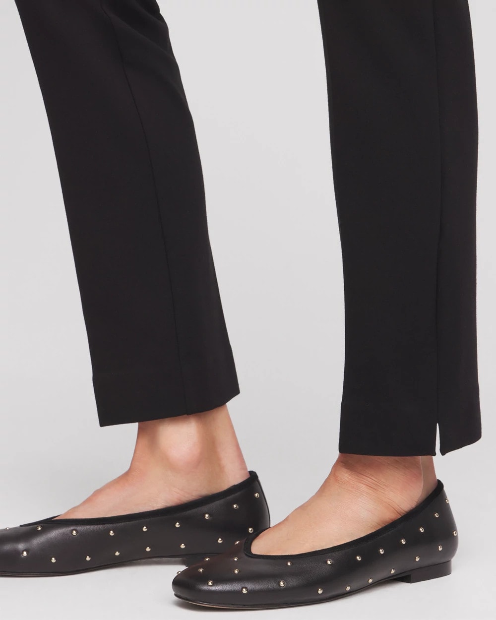 Chico's Juliet Slim Trim Detail Ankle Pants Black