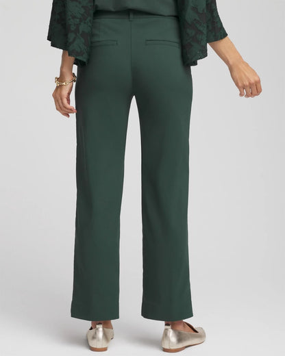 Chico's Petite Bi-Stretch Straight Ankle Pants Darkest Spruce