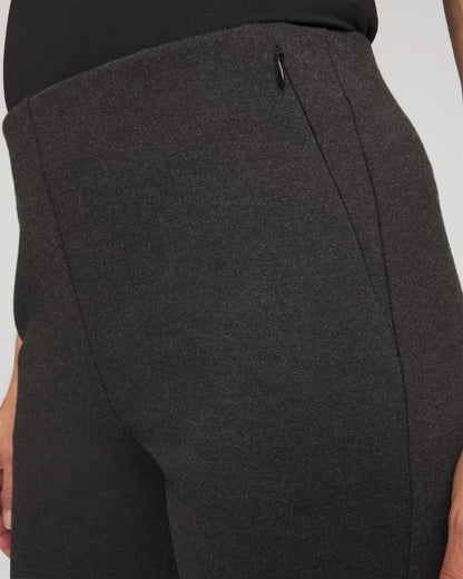 Chico's Petite Juliet Wide Full-Length Ponte Pants Graphite Heather Gray