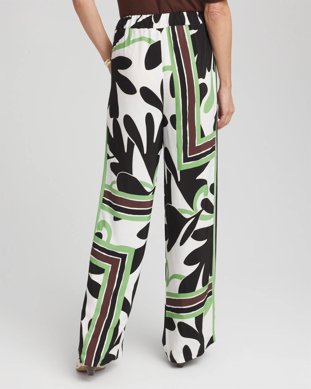 Chico's Printed Silky Soft Pants Ecru