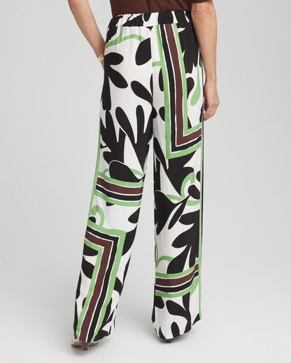 Chico's Printed Silky Soft Pants Ecru
