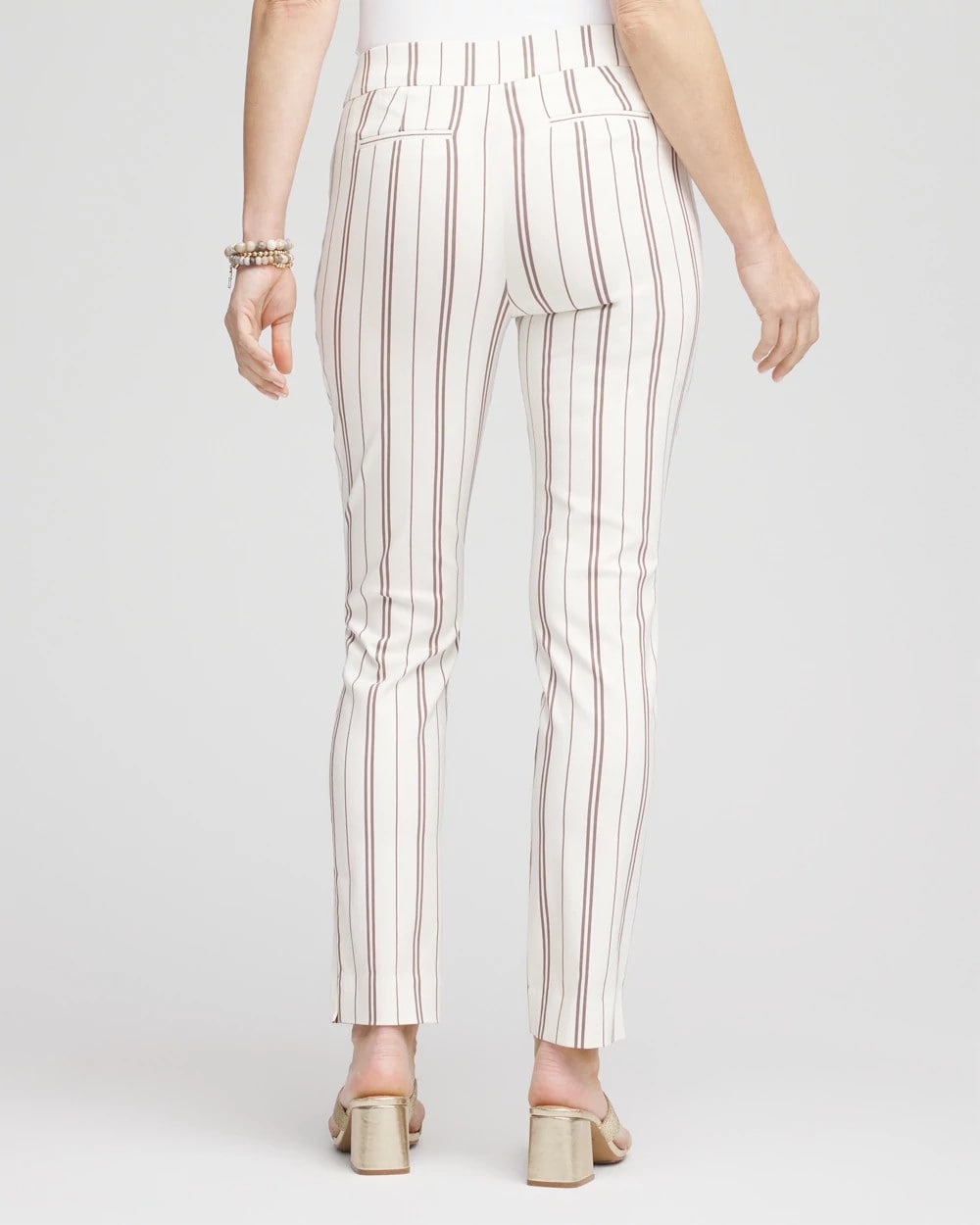 Chico's Petite Brigitte™ Striped Ankle Pants Alabaster