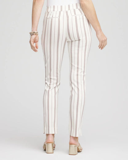 Chico's Petite Brigitte™ Striped Ankle Pants Alabaster