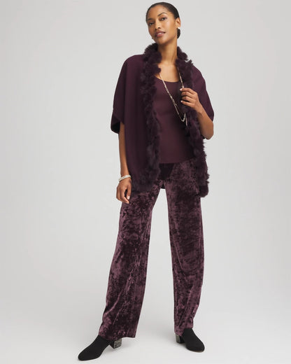 Chico's Crushed Velvet Wide-Leg Pants Night Bloom