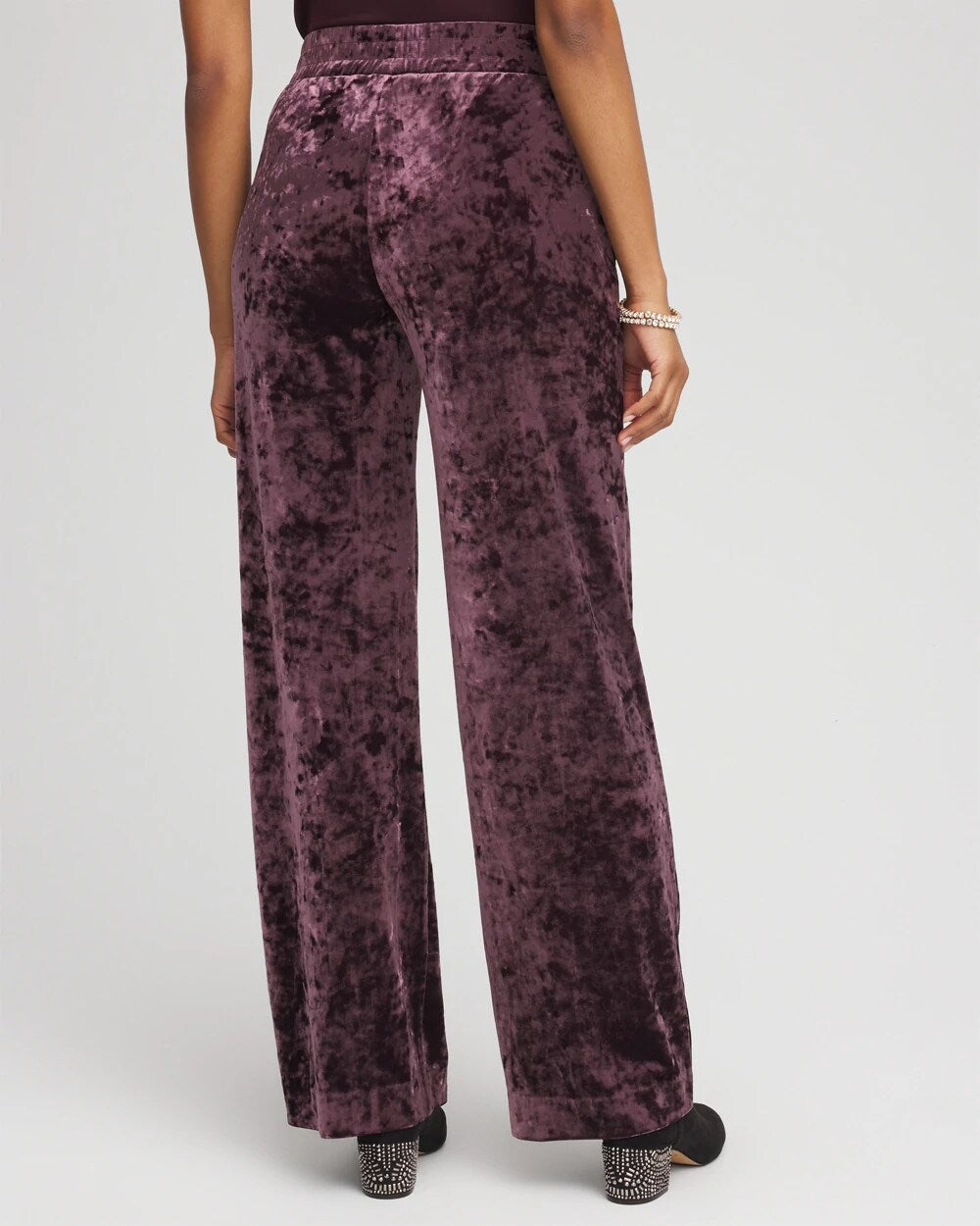Chico's Crushed Velvet Wide-Leg Pants Night Bloom