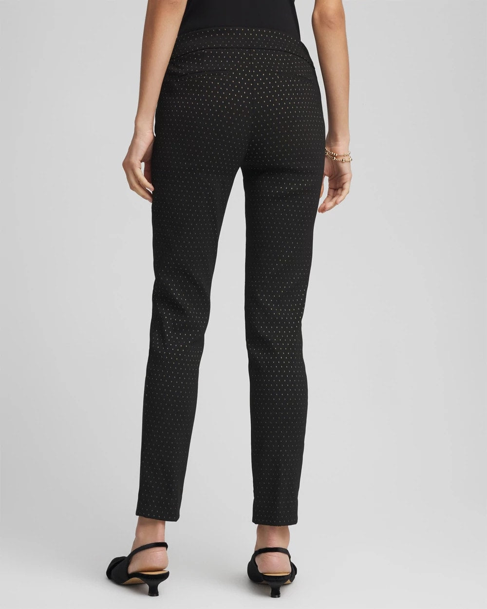 Chico's Brigitte™ Slim Ankle Jacquard Pants Black