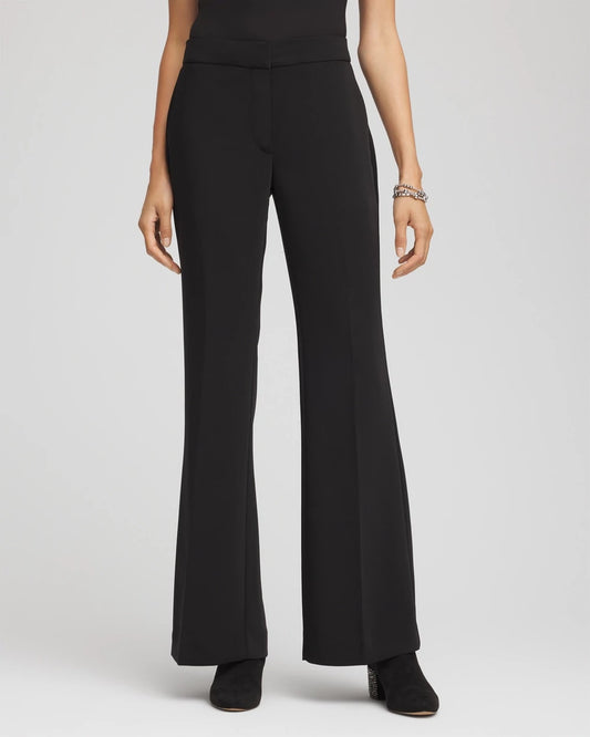 Chico's Crepe Flared Trouser Pants Black