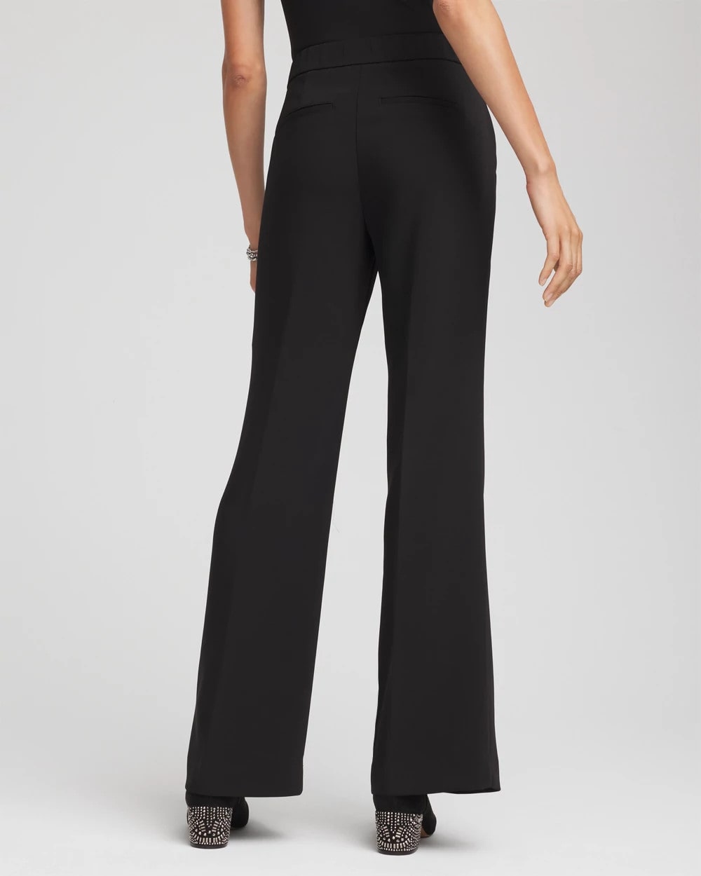 Chico's Crepe Flared Trouser Pants Black