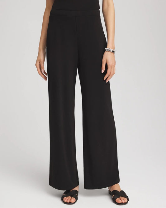 Chico's Travelers™ Knit Wide-Leg Pants Black