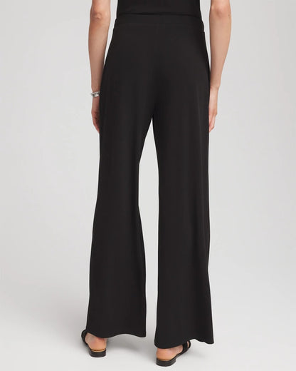 Chico's Travelers™ Knit Wide-Leg Pants Black
