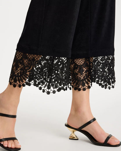 Chico's Travelers™ Lace Trim Cropped Pants Travelers Black