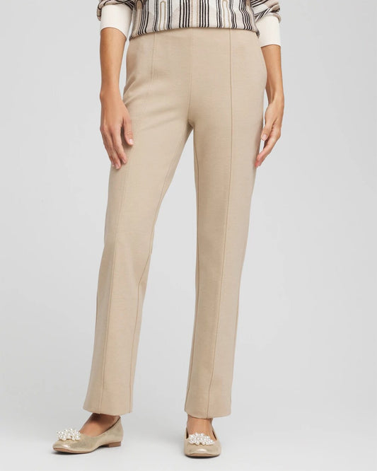 Chico's Juliet Straight Ankle Pants Taupe Heather