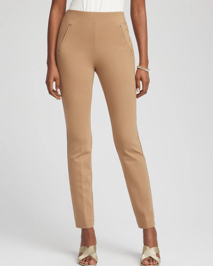 Chico's Juliet Slim Trim Detail Ankle Pants Caramel Apple