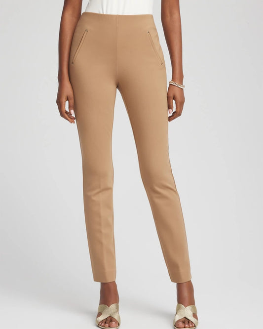 Chico's Juliet Slim Trim Detail Ankle Pants Caramel Apple