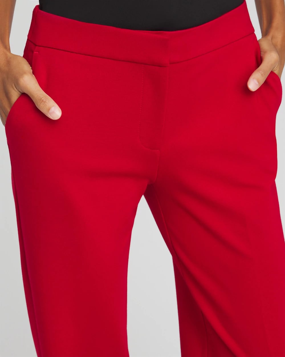 Chico's Emme Wide-Leg Trouser Ponte Pants Carmine Red