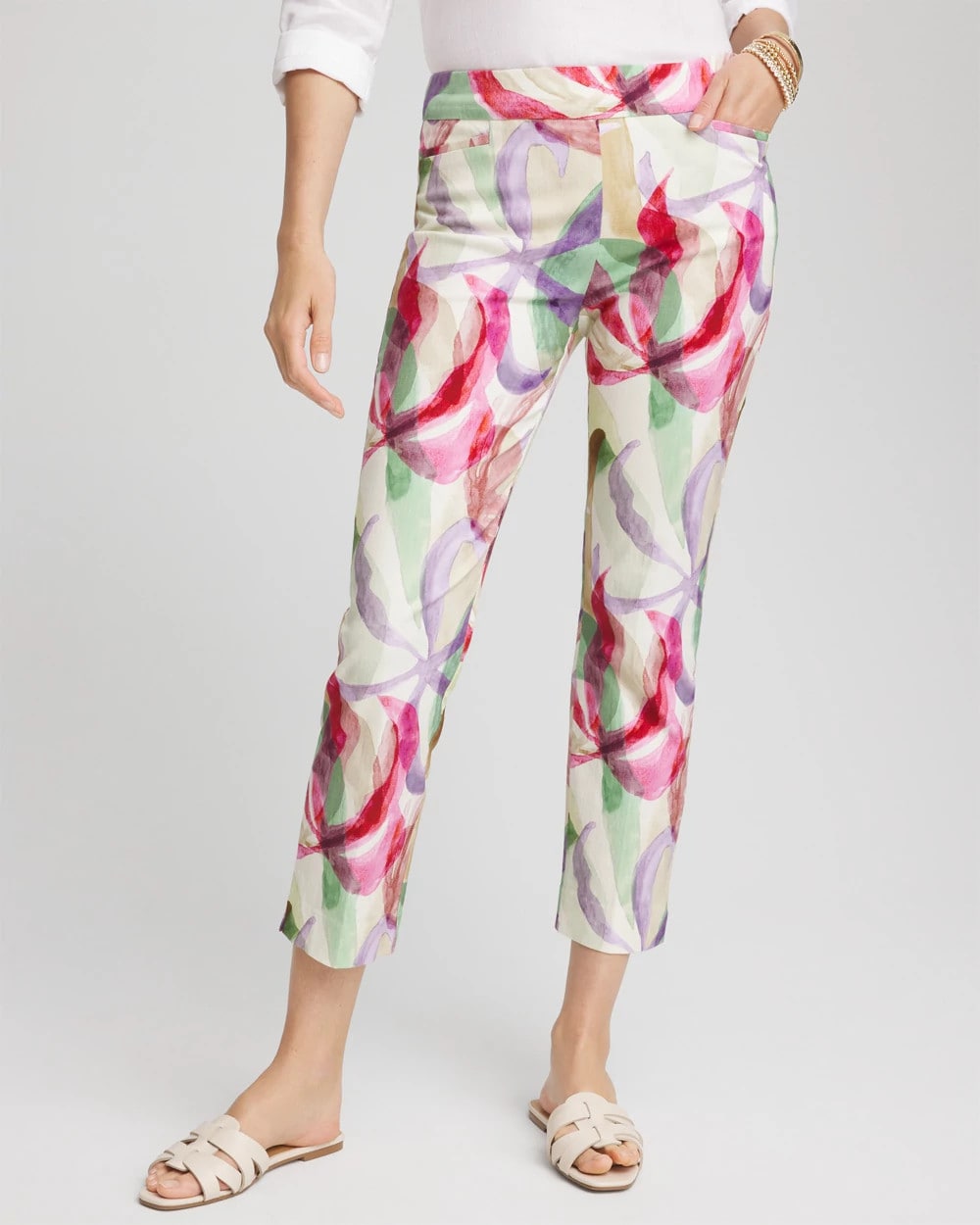 Chico's Brigitte™ Slub Slim Cropped Pants Ecru