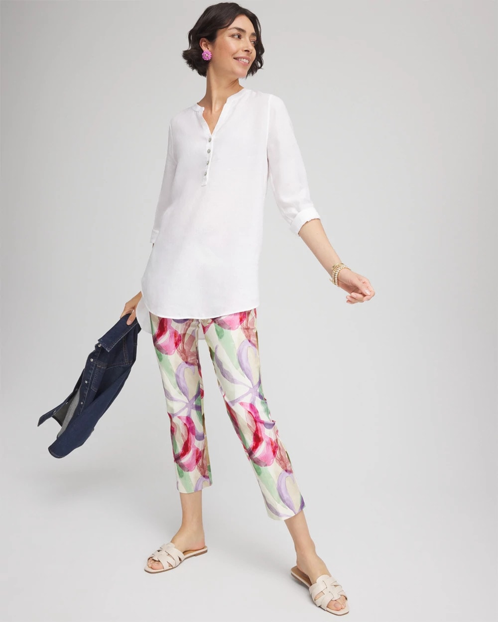 Chico's Brigitte™ Slub Slim Cropped Pants Ecru