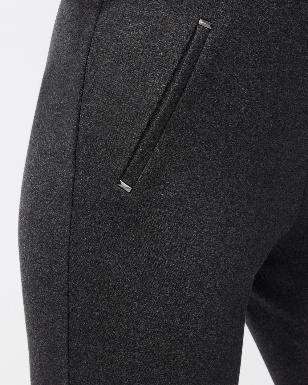 Chico's Juliet Trim Detail Ponte Pants Graphite Heather Gray
