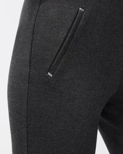 Chico's Juliet Trim Detail Ponte Pants Graphite Heather Gray