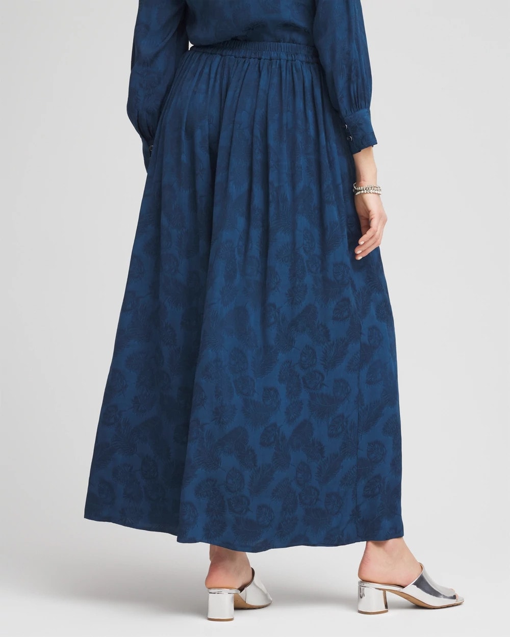 Chico's Jacquard Culotte Wide-Leg Pants Seaport