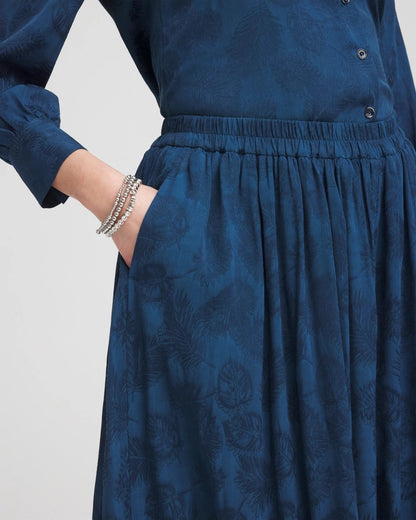 Chico's Jacquard Culotte Wide-Leg Pants Seaport