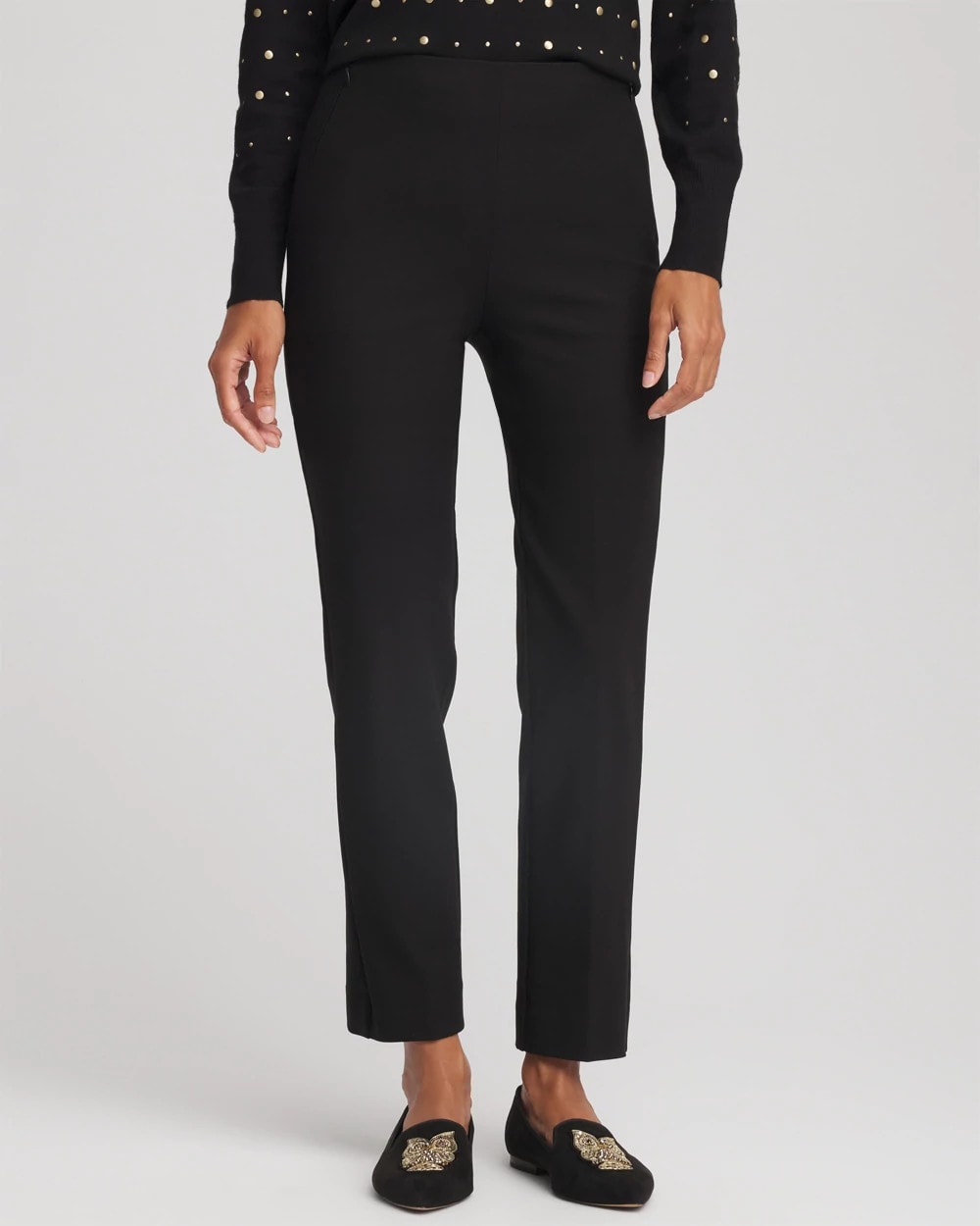 Chico's Lightweight Juliet Straight Ankle Pants Black