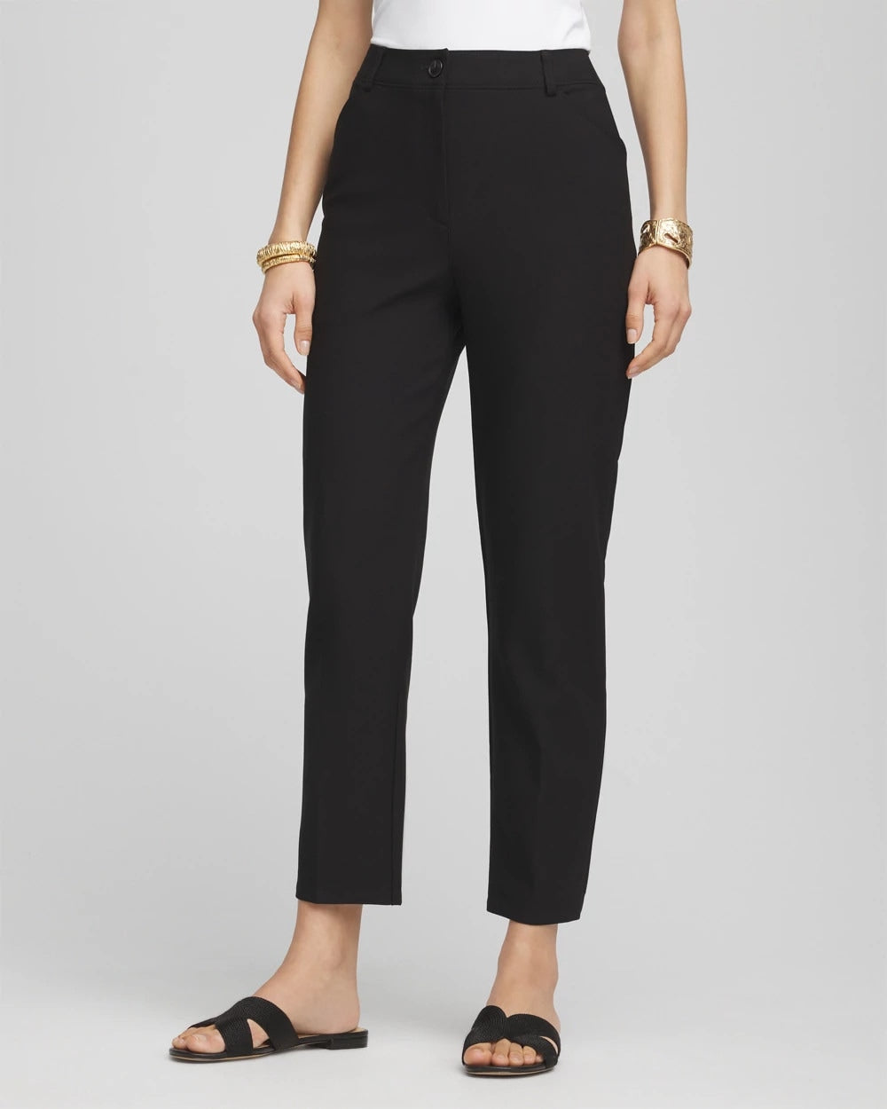 Chico's Lightweight Juliet Straight Ankle Pants Black