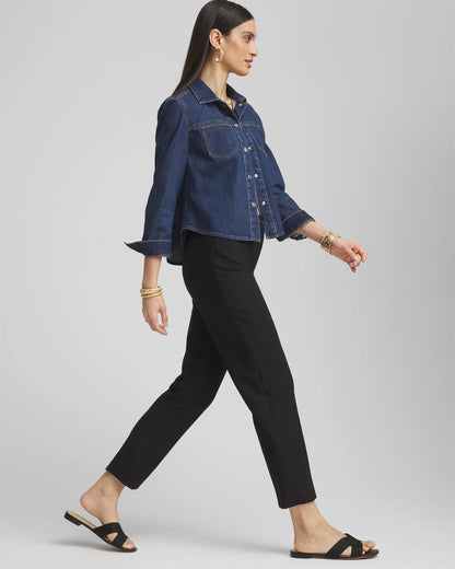 Chico's Lightweight Juliet Straight Ankle Pants Black