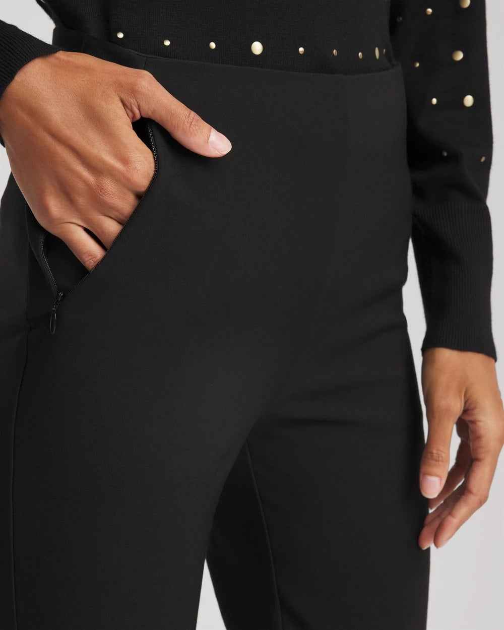 Chico's Lightweight Juliet Straight Ankle Pants Black