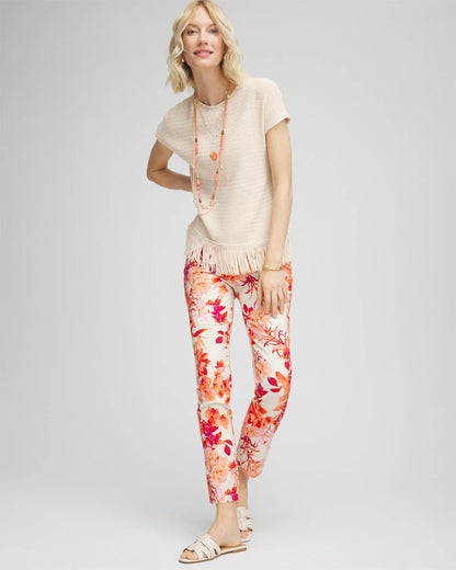 Chico's Brigitte™ Slub Ankle Pants Sunset Peach