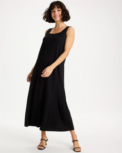 Chico's Ponte Seamed Maxi Dress Black