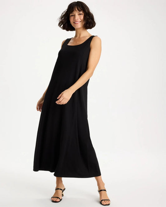 Chico's Ponte Seamed Maxi Dress Black