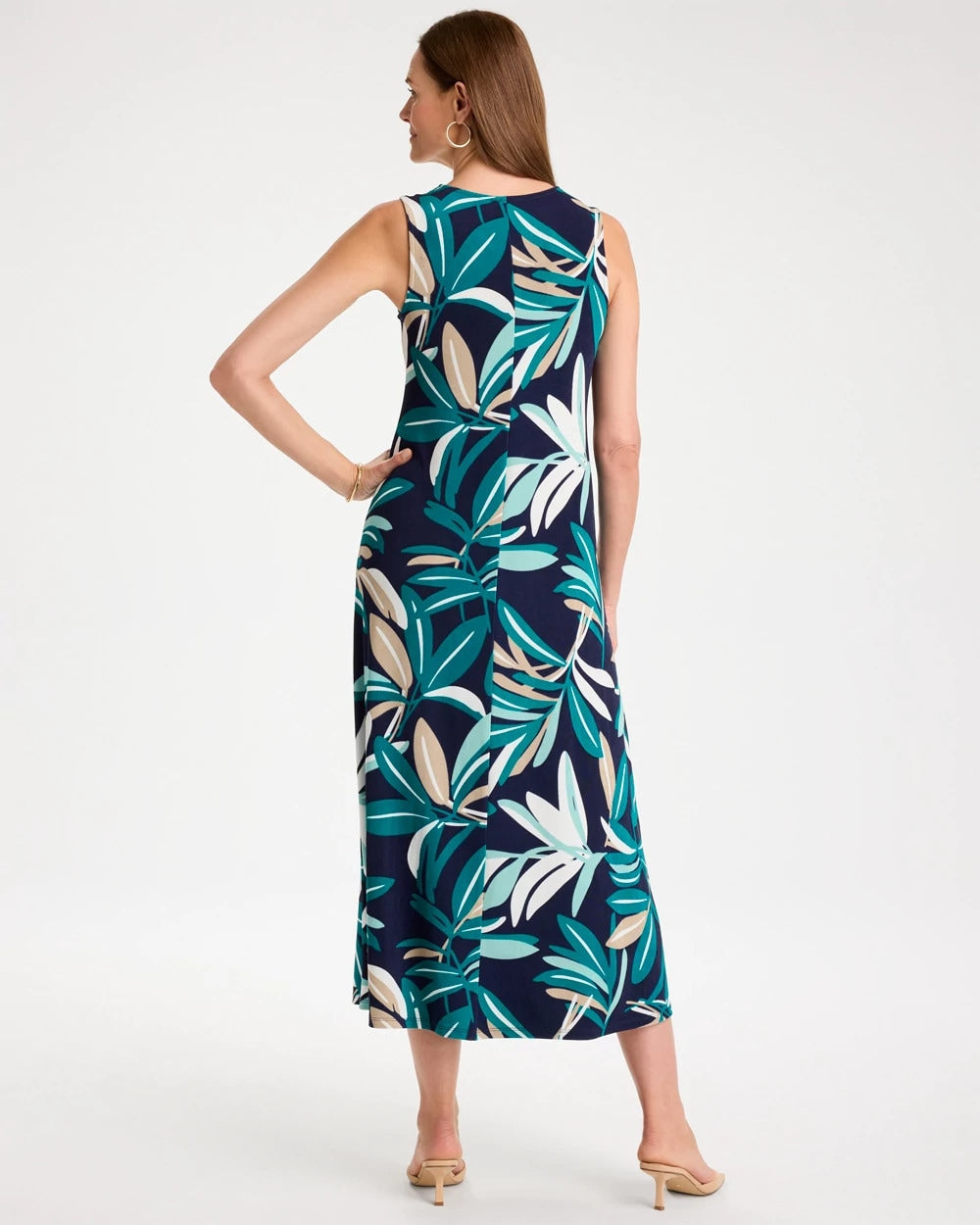 Chico's Travelers™ Palm Maxi Dress Kings Navy