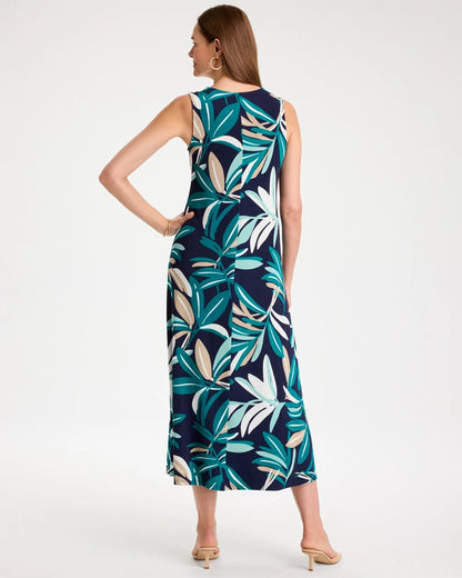 Chico's Travelers™ Palm Maxi Dress Kings Navy