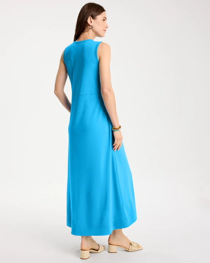 Chico's Jersey Knit Maxi Dress Blue Tide