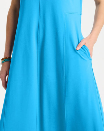 Chico's Jersey Knit Maxi Dress Blue Tide