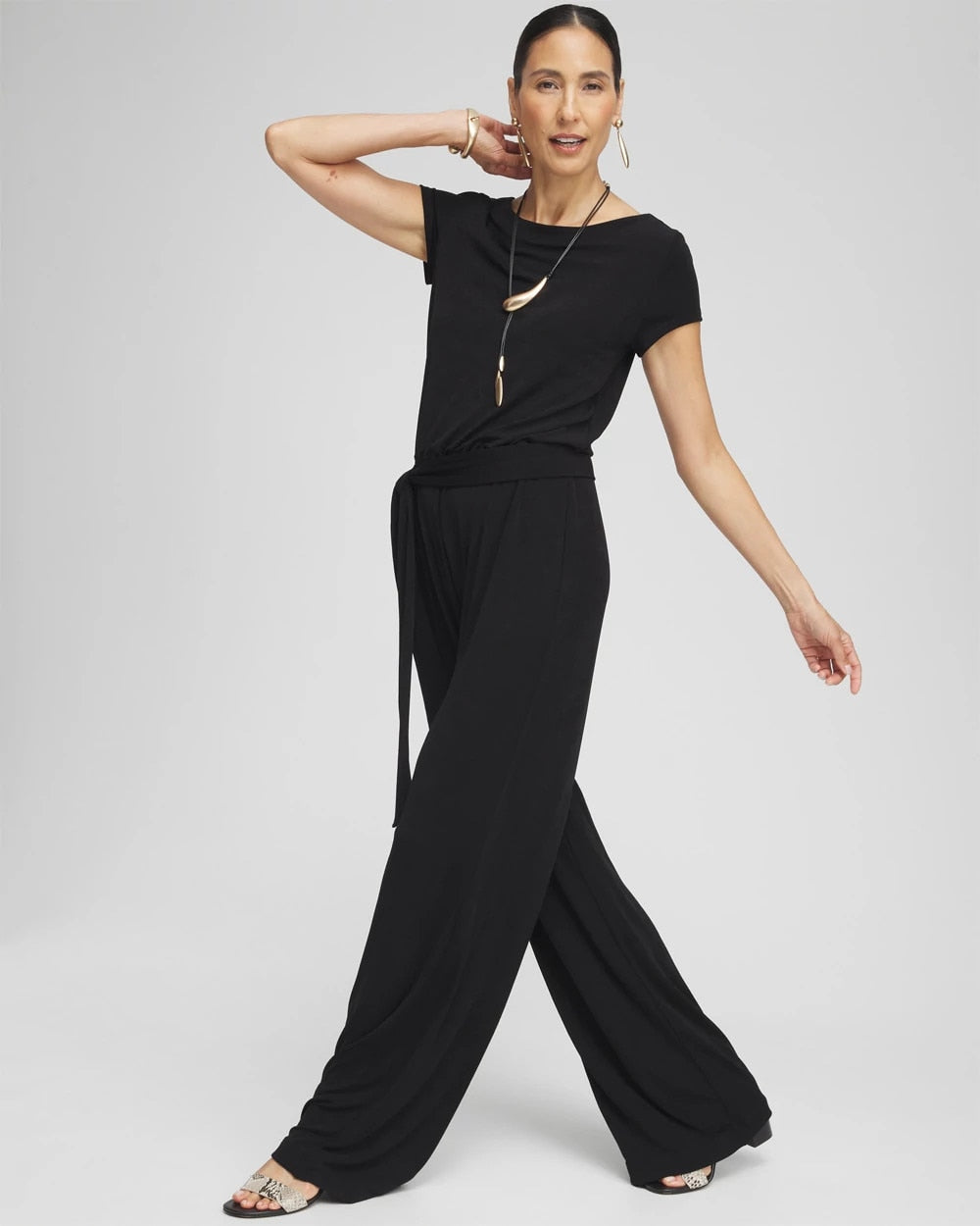 Chico's Travelers™ Cap Sleeve Jumpsuit Travelers Black