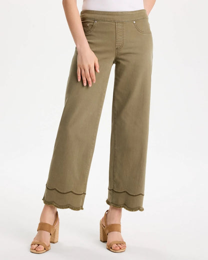 Chico's Scallop Pull-On Wide-Leg Crop Jeans Lichen