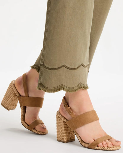 Chico's Scallop Pull-On Wide-Leg Crop Jeans Lichen