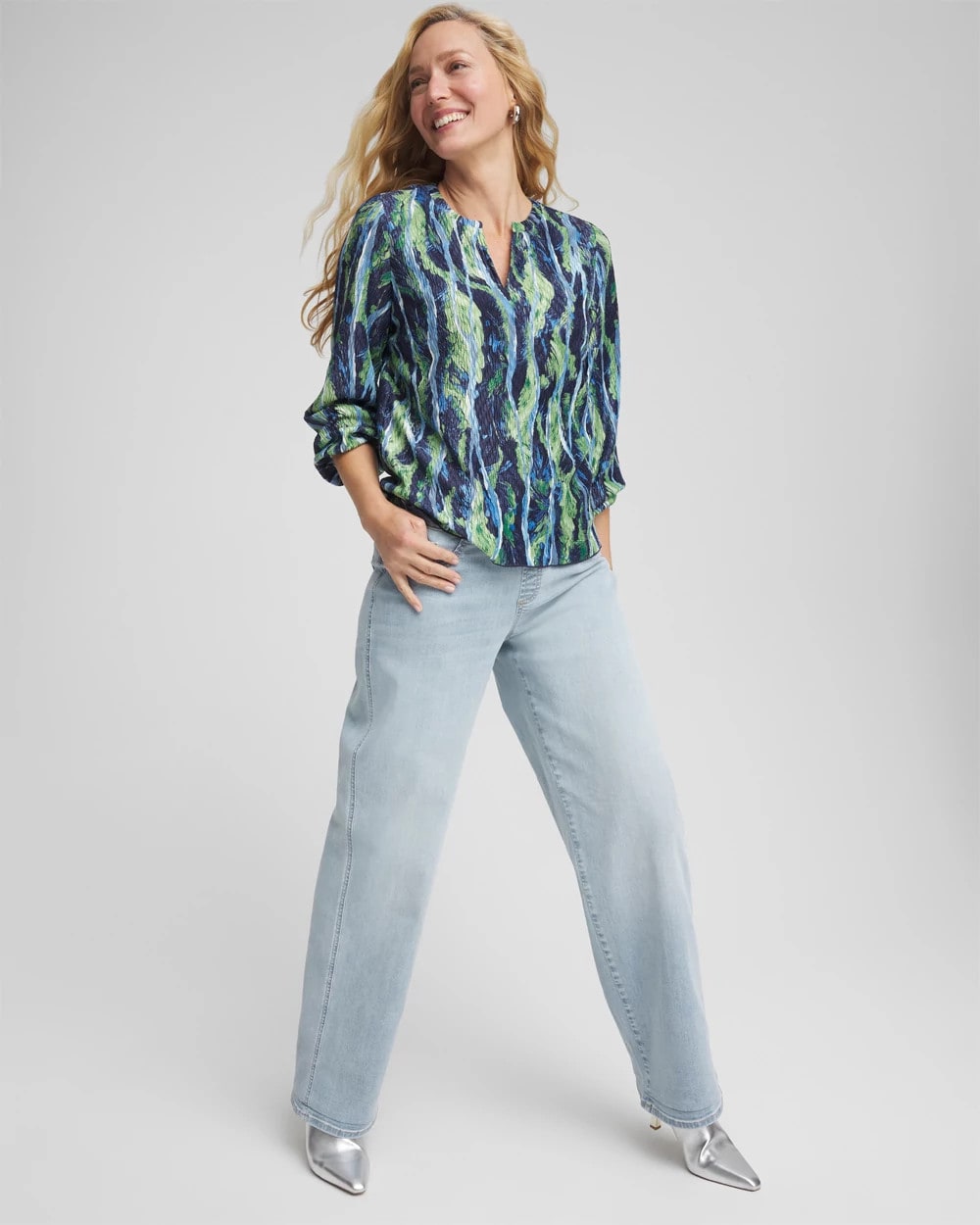 Chico's Petite Pull-On Wide-Leg Jeans Delphinia Indigo