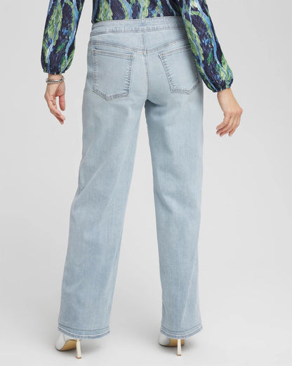 Chico's Petite Pull-On Wide-Leg Jeans Delphinia Indigo