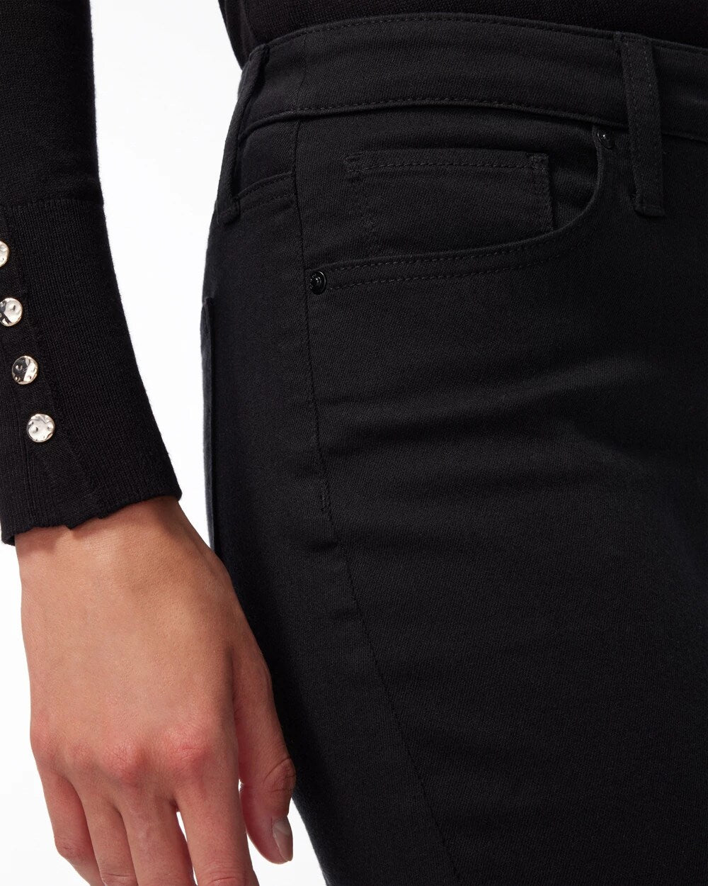 Chico's Girlfriend Slim Full-Length Jeans Black