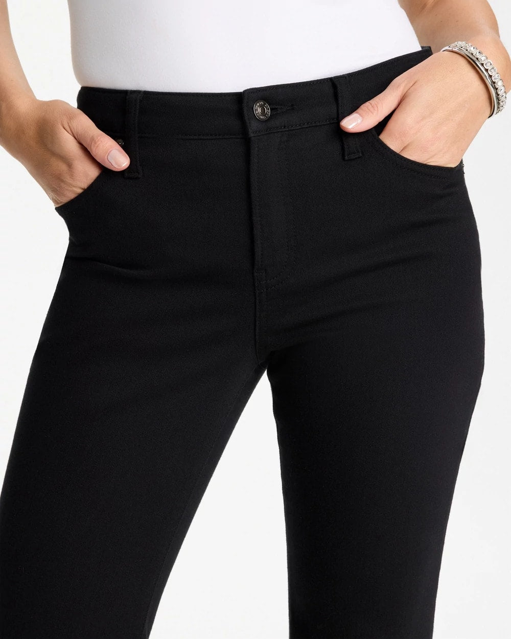 Chico's Petite Girlfriend Flared Leg Jeans Black