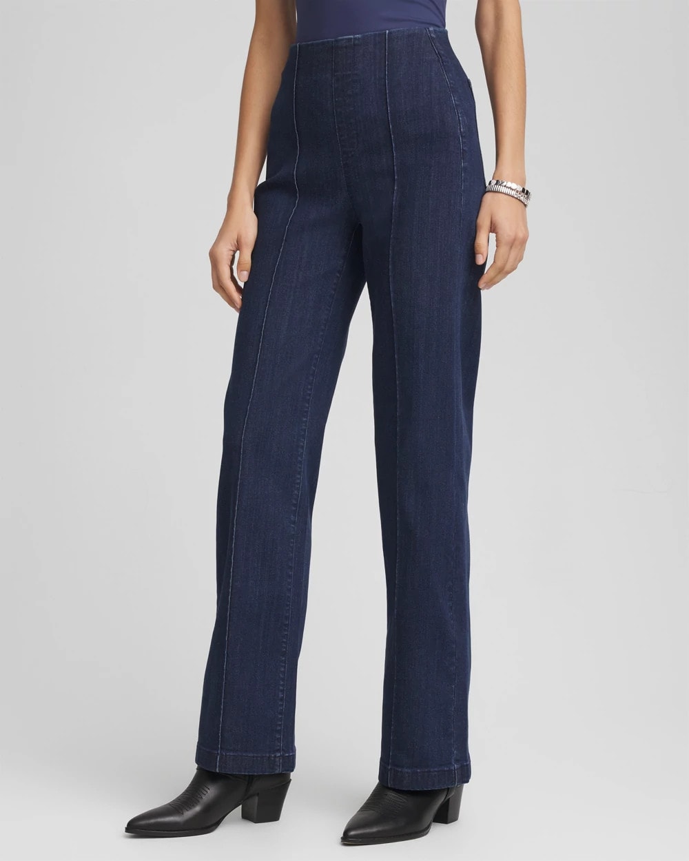 Chico's Pull-On Wide-Leg Trouser Jeans Bridge Street Rinse
