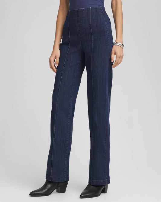 Chico's Pull-On Wide-Leg Trouser Jeans Bridge Street Rinse