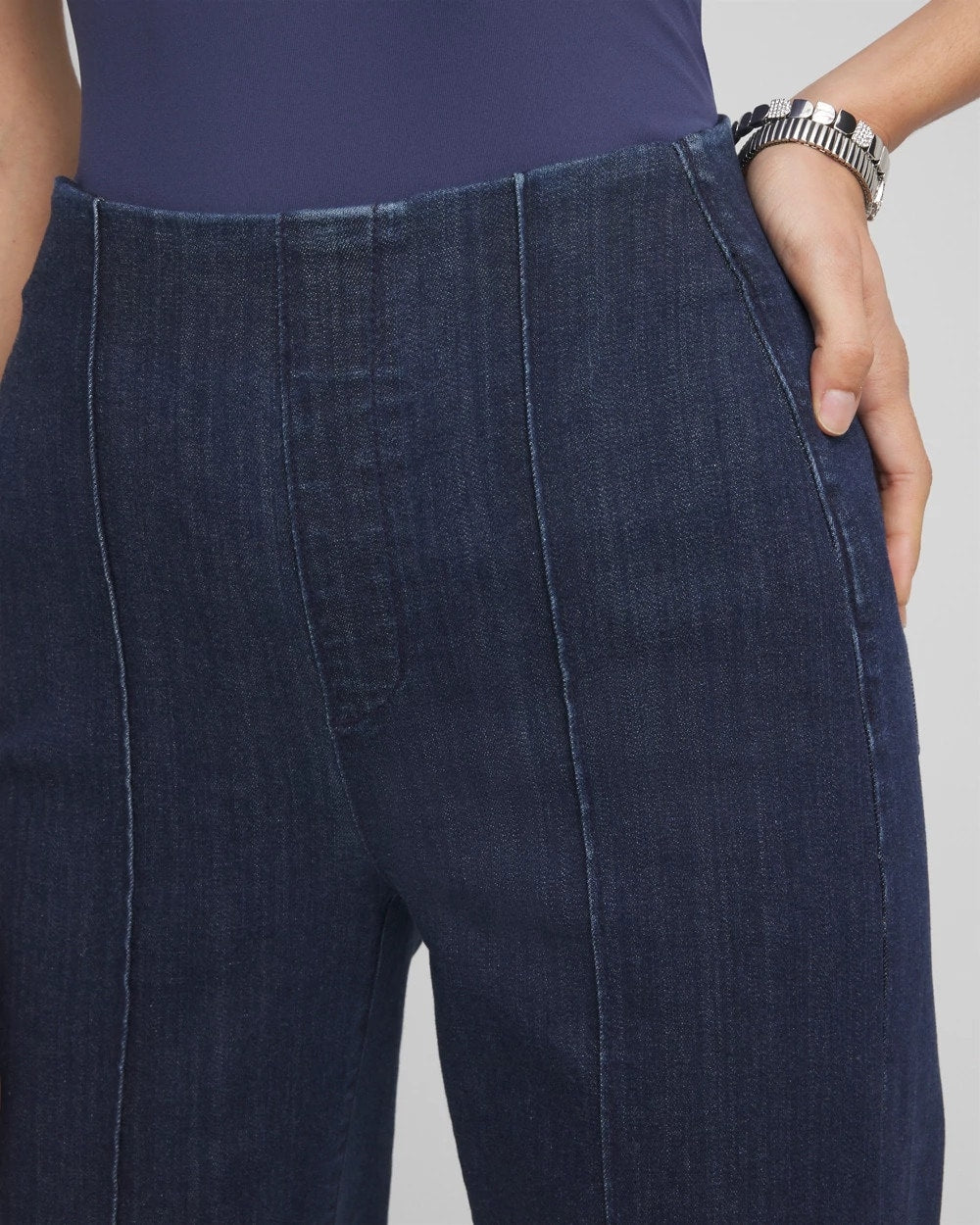 Chico's Pull-On Wide-Leg Trouser Jeans Bridge Street Rinse