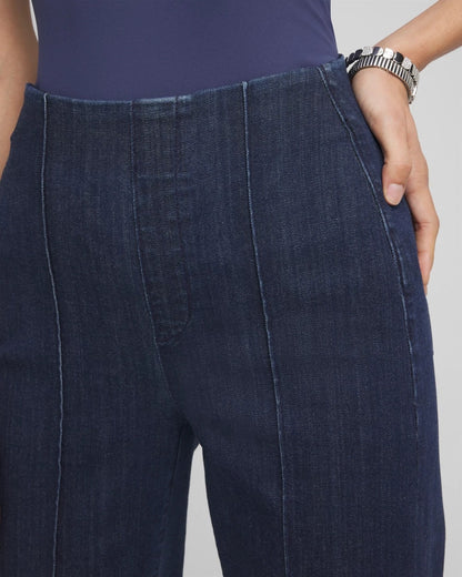 Chico's Pull-On Wide-Leg Trouser Jeans Bridge Street Rinse